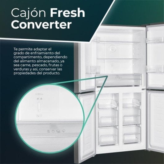 Frigorífico Cuatro Puertas Svan S418800ENFX No Frost 180cm 362L E Inox