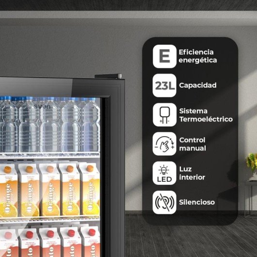 Frigorífico Una Puerta Svan SRH5400P Peltier 47,6cm 23L E Negro