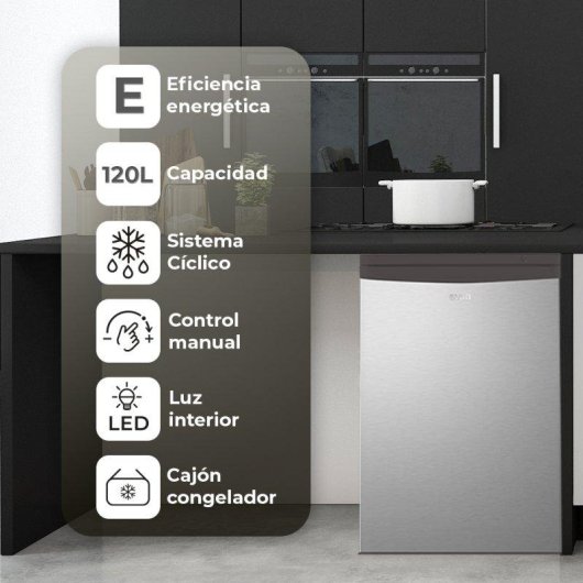 Frigorífico Una Puerta Svan SR855500ECX Defrost 84,5cm 120L E Inox