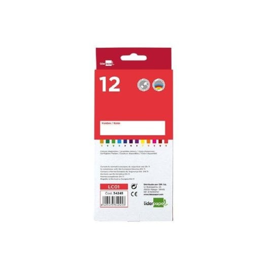 Matite a Colori Liderpapel Scatola da 12 Unità Colori Misti