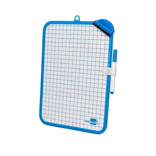 Lavagna Bianca Doppia Faccia Liderpapel 18x26 cm con Pennarello e Gomma