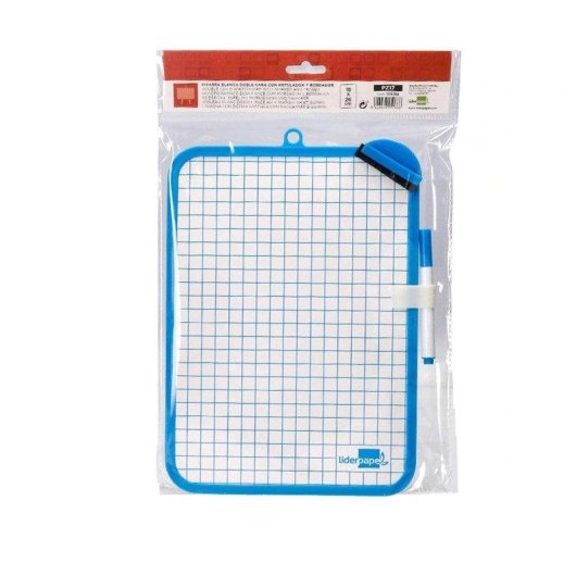 Lavagna Bianca Doppia Faccia Liderpapel 18x26 cm con Pennarello e Gomma