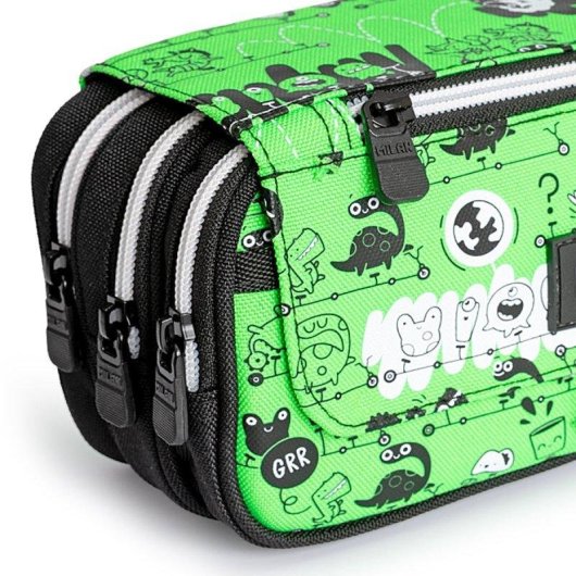 Astuccio Triplo Milan Tandem con Materiale Scolastico, Resistente Poliestere Incluso