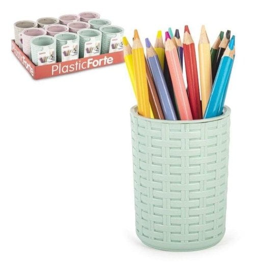 Portalápices Plastic Forte Rattan Set 2 Unidades Rosa