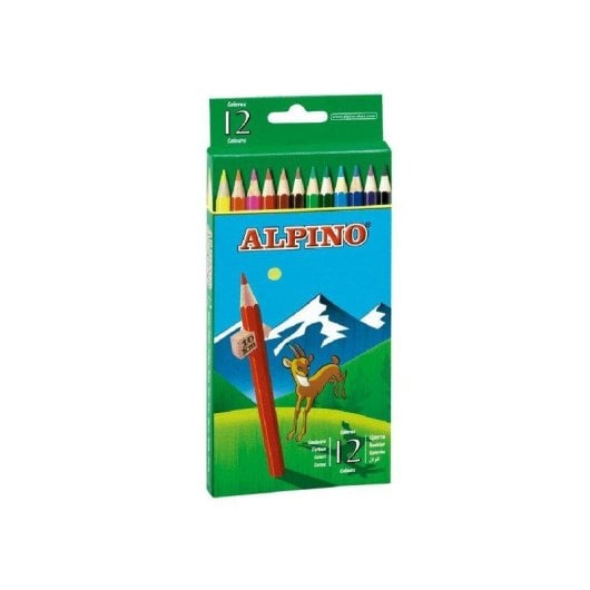Lápices de Colores Alpino 654 Hexagonales 12 Colores Largos