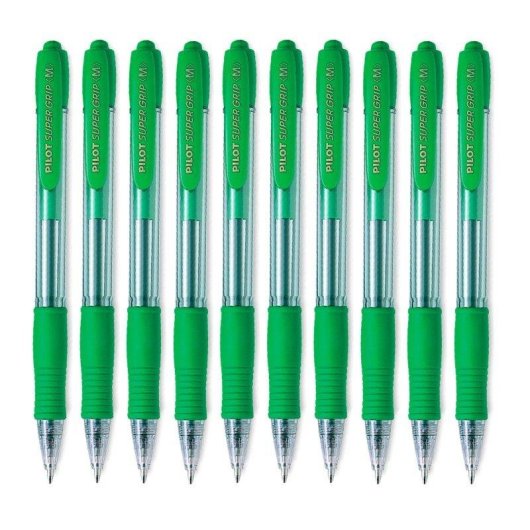 Penna Pilot Super Grip Retrattile Verde a Inchiostro a Olio