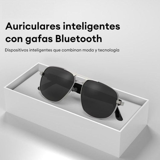 Paxa Gafas Inteligentes Altavoces Control por Voz Protección UV Negras