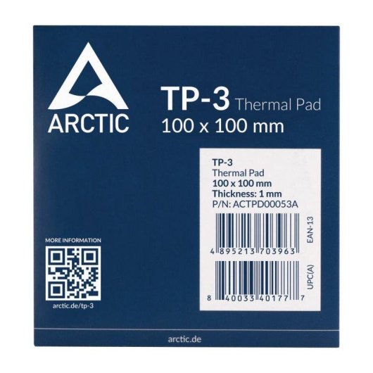 Parche térmico Arctic TP-3 Azul 100 x 100 x 1 mm