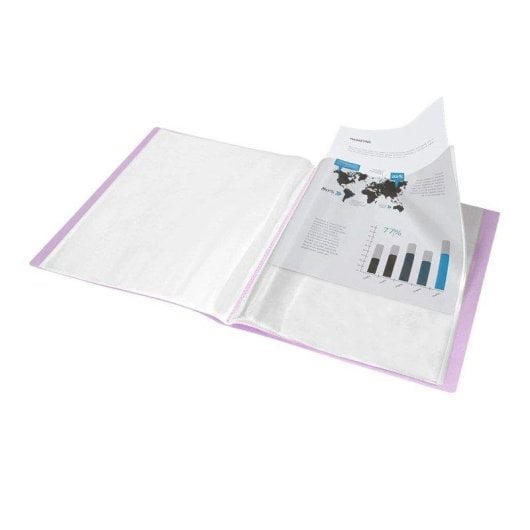 Cartella Liderpapel A4 con 40 Buste Trasparente Lavanda