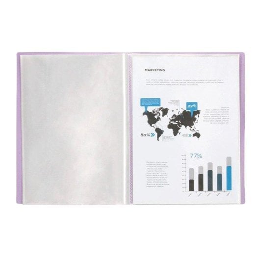 Cartella Liderpapel A4 con 40 Buste Trasparente Lavanda