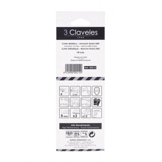Taglierino 3 Claveles ad Alte Prestazioni Metallo con Cornice Nylon/ABS