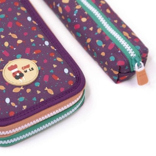Estuche Portatodo Mini Multiusos Milan Super Chefs Morado