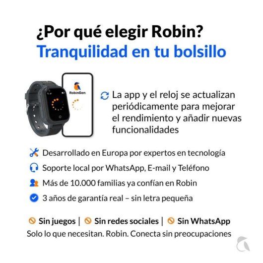 Robin K1 GPS Kinderuhr Anrufe SIM Aktiviert Ohne Soziale Netzwerke Schwarz