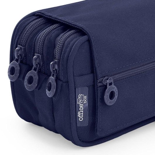 Officebox Astuccio Triplo 3 Cerniere Blu Marino