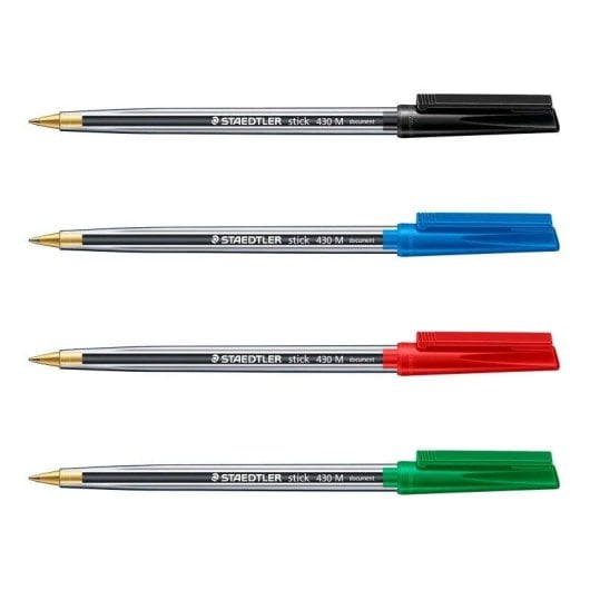 Bolígrafos Staedtler Stick 430 Set de 10 Punta Media Rojo