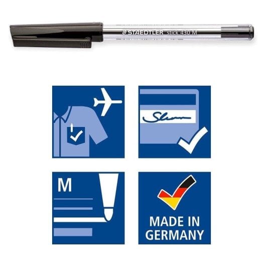 Bolígrafos Staedtler Stick 430 Set de 10 Punta Media Rojo