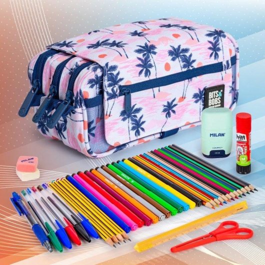 Estuche Portatodo Triple Grafoplás Bits and Bobs Design Sunset