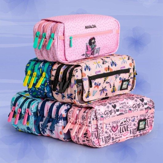 Estuche Portatodo Triple Grafoplás Bits and Bobs Design Sunset