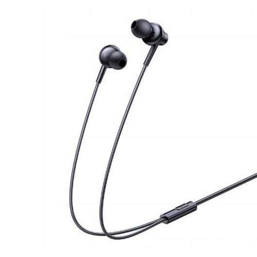Auriculares Baseus ENCOK CZ11 com fio, microfone, controlo de volume, desporto preto