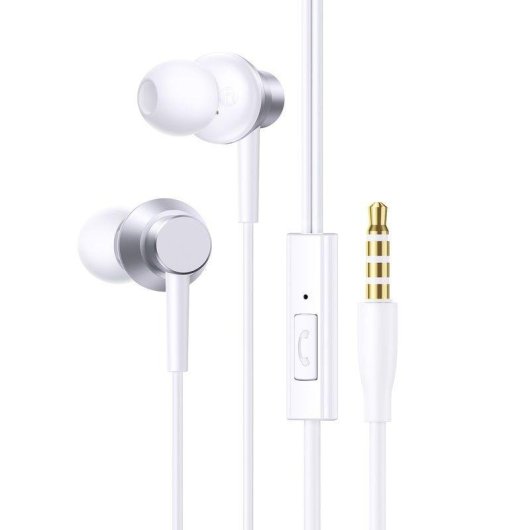 Auriculares Baseus ENCOK HZ11 com cabo 3,5 mm para chamadas e desporto brancos