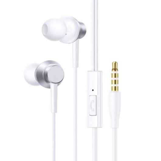 Auriculares Baseus ENCOK HZ11 com cabo 3,5 mm para chamadas e desporto brancos