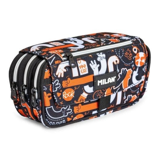 Estuche Portatodo Triple Milan Fingers Con 4 Cremalleras