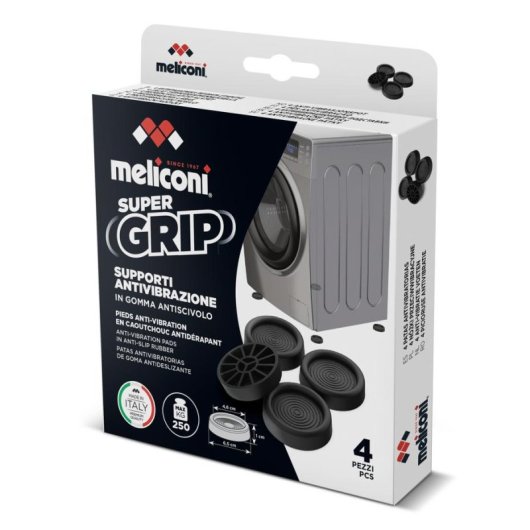 Bases Antivibración Meliconi 4 Unidades Negro para Lavadora y Secadora