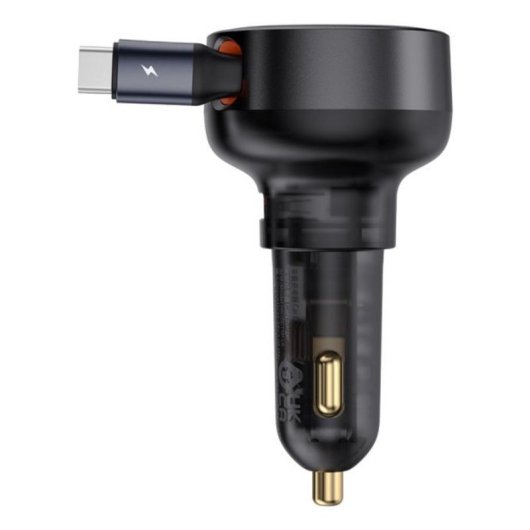 Cargador de Coche Baseus Enjoyment Pro 60W USB-C Retráctil Negro