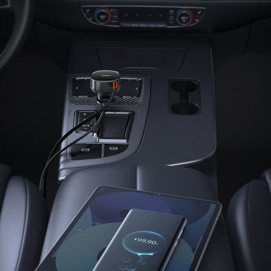 Cargador de Coche Baseus Enjoyment Pro 60W USB-C Retráctil Negro