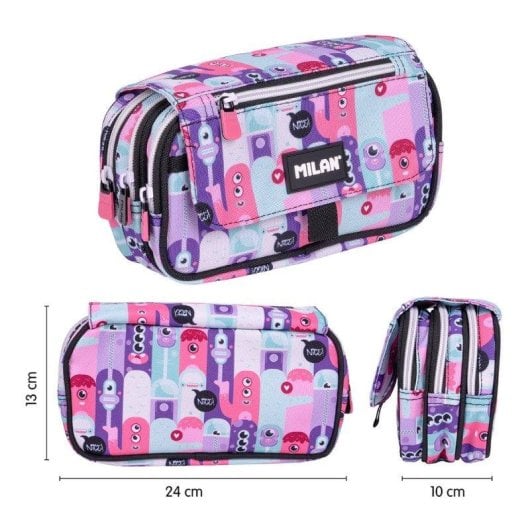 Astuccio Triplo Milan Aliens con Incluso Materiale Scolastico, Scheda oraria