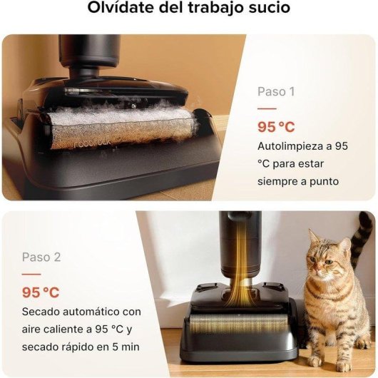 Aspirador Fregona Roborock F25 Ace Pro 25.000 Pa 60 min Autolimpieza Antienredos