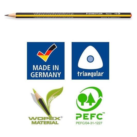 Lápices Triangulares Staedtler Noris Eco 183-HB Caja de 12 Unidades