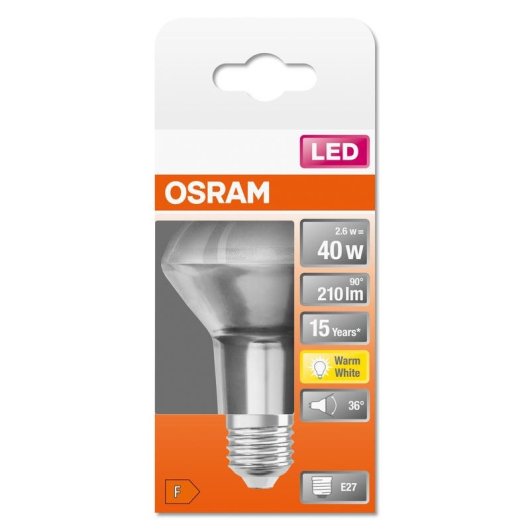 Lámpara LED Osram STAR Reflector R63 2,6 W E27 210 lm Blanco cálido