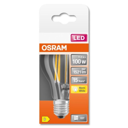 Lámpara LED Osram STAR 11W E27 1521 lm Blanco Cálido