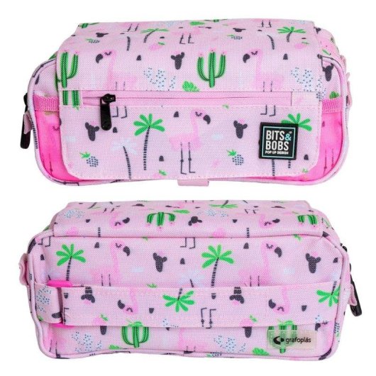 Estuche escolar triple Grafoplás Tropical con material escolar incluido