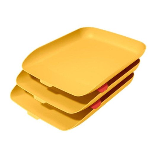 Set de 3 Bandejas Porta Documentos Leitz Cosy A4 Amarillo