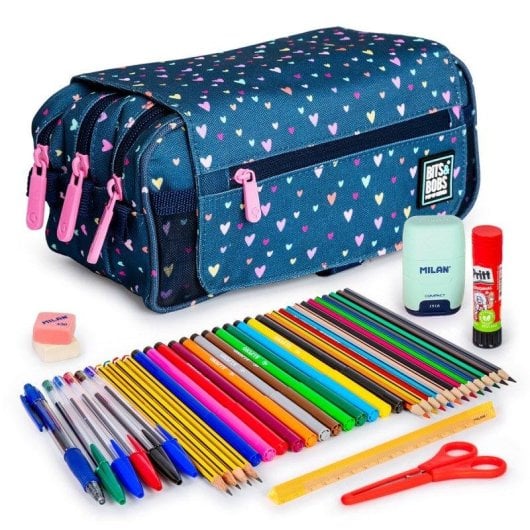 Estuche Escolar Triple Design ColePack Grafoplás con 40 Utensilios Incluidos, 3 compartimentos