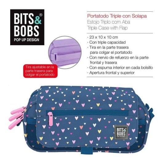 Estuche Escolar Triple Design ColePack Grafoplás con 40 Utensilios Incluidos, 3 compartimentos