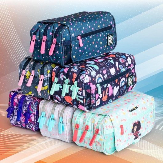 Estuche Escolar Triple Design ColePack Grafoplás con 40 Utensilios Incluidos, 3 compartimentos