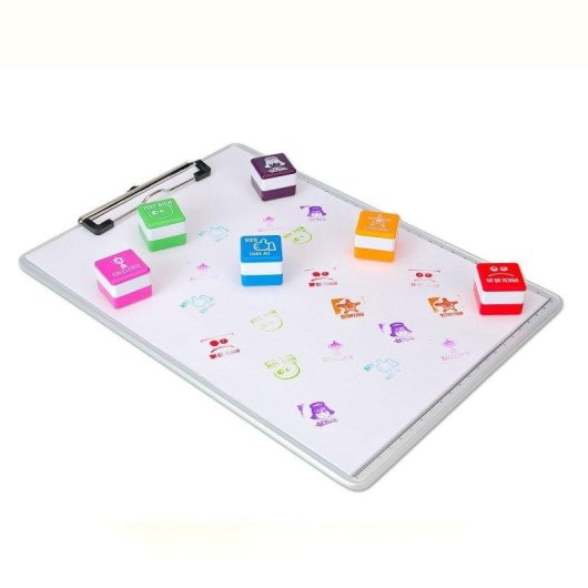 Set de 6 Sellos Office Box para Profesores de Motivación con caja de plástico