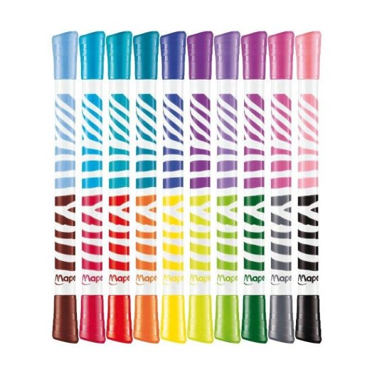 Rotuladores Maped Color'Peps Duo Doble Punta Lavables Estuche 10 Unidades