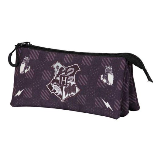 Estuche escolar portatodo triple Harry Potter Karactermania marrón 23 x 11 x 7 cm