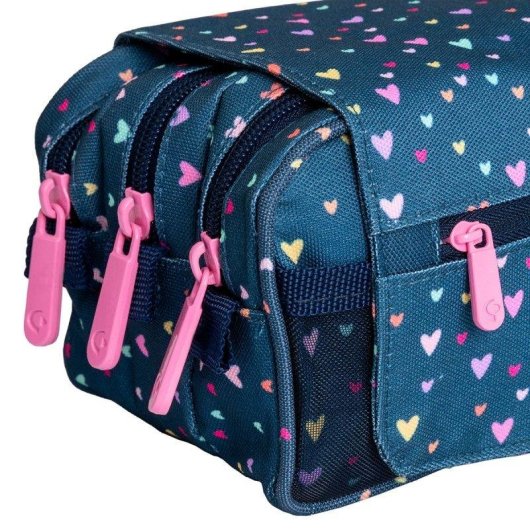 Estuche Portatodo Triple Grafoplás Diseño Bits and Bobs 23 x 10 x 10 cm con bolsillos extra