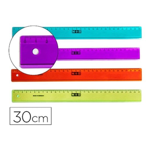Regla de Plástico Liderpapel con Base Biselada 30 cm