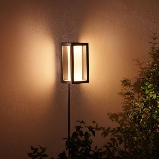 Aplique mural exterior Philips Hue White and Color ambiance Impress Bluetooth Zigbee Negro