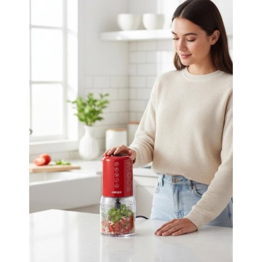 Picadora eléctrica Haeger Chop Master 500W 0,5L Rojo