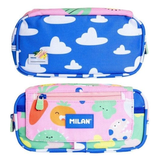 Estuche Portatodo Triple Milan Green & Grow Rosa y Verde