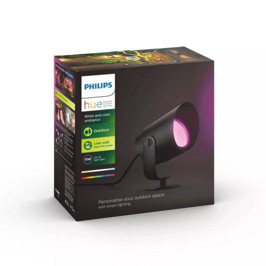 Foco para exteriores inteligente Philips Hue Lily XL Bluetooth/Zigbee Negro