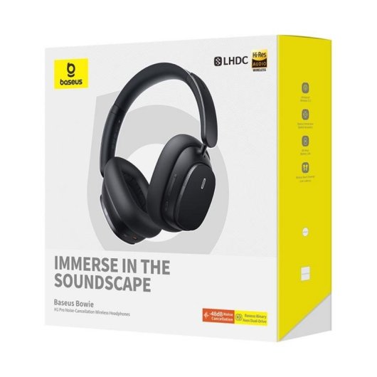 Auriculares Baseus Bowie H1 Pro inalámbricos Bluetooth con Cancelación de Ruido, Micrófono y Dolby Surround, negros