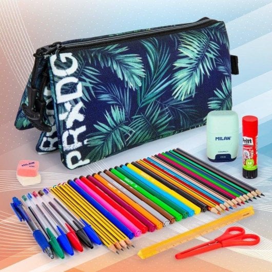 Astuccio Scolare Triplo Prodg Distropic Blu Scuro